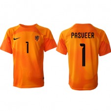 Nederland Remko Pasveer #1 Keeper Bortedrakt VM 2022 Kortermet